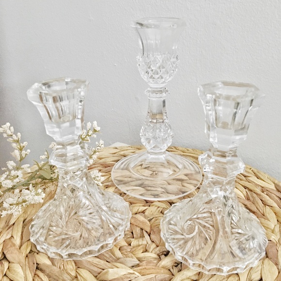 Vintage Crystal Candle Holders - Picture 1 of 2